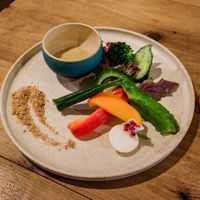 Colorful salad plate at Ukishima Garden in Naha
