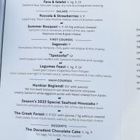 The five-course tasting menu.   at The Athenian House in Santorini