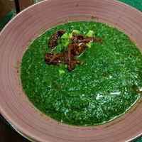 Spinach soup at Prekrasnaya Zelenaya in St Petersburg