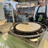 freshly made vegan crepe   at Tofu Heaven in Rotterdam