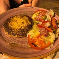 Vegan tortilla with salad 9,50€ at D'amira in Madrid