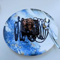 Vegan brownie with vegan chocolate ice cream at D'amira in Madrid