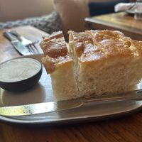 Vegan focaccia with vegan butter  at The Pheasant in Dennis