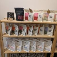 Coffee array at Tonka Pastisseria Vegana in Barcelona