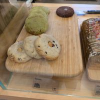 Matcha, hazelnut and chocolate & salt cookies at Tonka Pastisseria Vegana in Barcelona