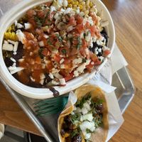 Both bowl + eggplant appetizer  at La Chinita Poblana in Indianapolis