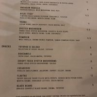 Menu Oct 2023  at Cantina in Newcastle Upon Tyne