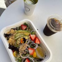 Arvo Salad (2023 pic) Matcha latte + americano  at Arvo Cafe in Honolulu
