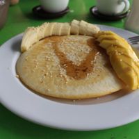Amazing vegan pancake at May's :)  at May Kaidee's Vegetarian Restaurant - Samsen in Bangkok