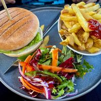 Spicy Vegan Burger at The Bridge Restaurant in Pitlochry