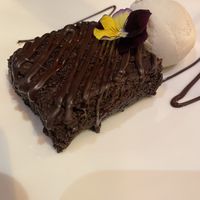 Vegan brownie desseert  at Hellfire in Dublin