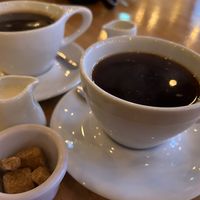 Coffees with oat milk side   at Tiny Tiny in Newcastle Upon Tyne