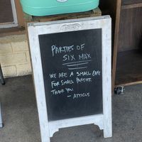 6 max to a party because of limited space   at Atticus Cafe in Anaheim