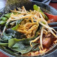 We've got sprouts instead of egg and tofu (just 3 pieces😒I wish there were more!)  at Otemba in Amsterdam