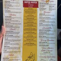 Menu 6/2025  at RuRu's Tacos + Tequila in Charleston