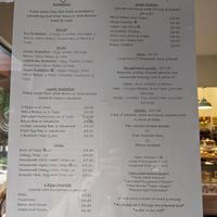 Menu September 2024- smiley face means vegan at Truly Scrumptious in Hythe