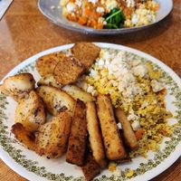 Tofu Scramble with Vegan Marinated Chick'n add on at Voula's Greek Sweets in Rochester