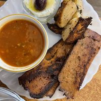 Seitan spread and soup combo plate 17  at Voula's Greek Sweets in Rochester