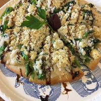 Vegan pizza at Voula's Greek Sweets in Rochester