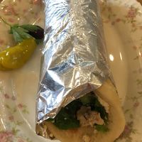 Vegan Souvlaki sandwich at Voula's Greek Sweets in Rochester