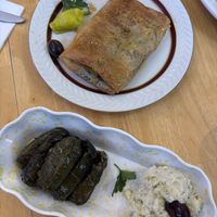 Spanakopita, warm grape leaves  at Voula's Greek Sweets in Rochester