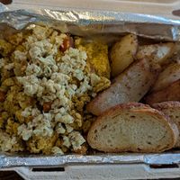 Scramble made vegan with vegan feta at Voula's Greek Sweets in Rochester
