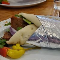 Seitan gyro...delish! at Voula's Greek Sweets in Rochester