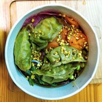 Saimin soup with gyoza (vegan) at Pokawa - Metz in Metz