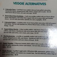 The vegetarian menu at Monroe's Restaurant in Albuquerque