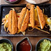 Plant based goujon fajitas at The Alchemist in Glasgow