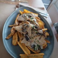 Pollo a la crema vegano. at Pizzaría Cerkanias in Pontevedra