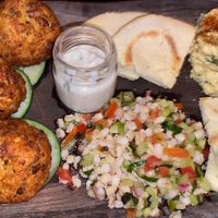 Falafel meal but not the full platter  at La Hoja Verde in Tulum