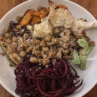 Veggie bowl, sooooo good at La Hoja Verde in Tulum