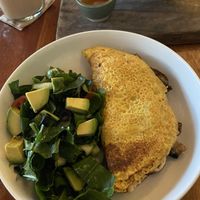 Vegan omelette  at La Hoja Verde in Tulum