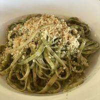 Pesto pasta  at La Hoja Verde in Tulum