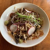 Chilaquiles   at La Hoja Verde in Tulum