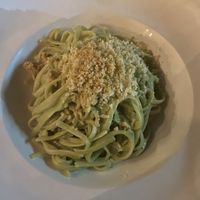 Avocado pasta with vegan cheese   at La Hoja Verde in Tulum