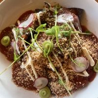 chilaquiles   at La Hoja Verde in Tulum