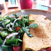 Chickpea Omelet at La Hoja Verde in Tulum