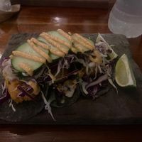 Tempura cauliflower tacos 🌮   at La Hoja Verde in Tulum