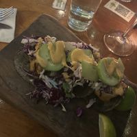 Breaded cauliflower tacos  at La Hoja Verde in Tulum