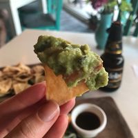 Nachos with guacamole  at La Hoja Verde in Tulum