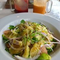 Salad with citrus fruits  at La Hoja Verde in Tulum