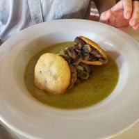 Mushroom & salsa verde at La Hoja Verde in Tulum