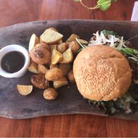 Sandwich with vegan cheese  at La Hoja Verde in Tulum