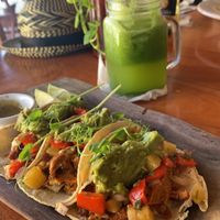 Vegan tacos  at La Hoja Verde in Tulum