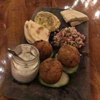 Falafel plate at La Hoja Verde in Tulum