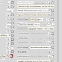 vegetarian menu (all vegan except 3 with eggs)  at Y Q - 阿Q茶舍大里店  in Taichung