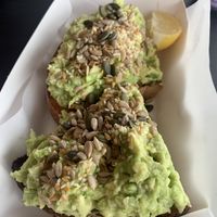Avo toast  at Raw in Southport