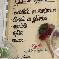 Vegan gelato menu  at Royal Gelato in Brasov